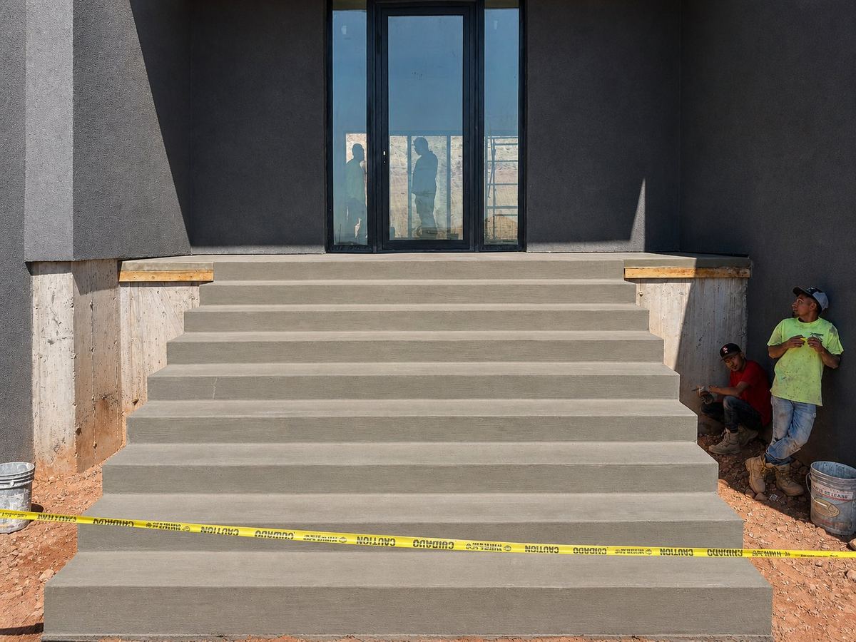 New concrete poured after demolition by Sanchez Concrete in Southern Utah